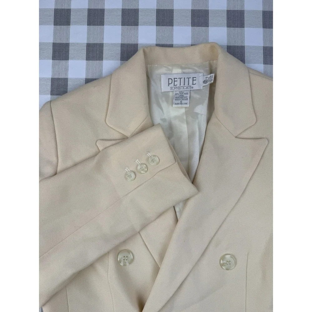 minimalist cropped blazer neutral wool cream double breasted jacket 6